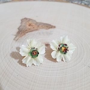 Capodimonte Vintage Clip Earrings - England